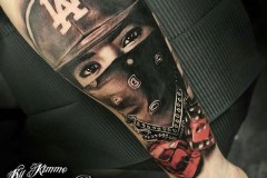 Gangster-LA-Dodgers-Forearm-Tattoo