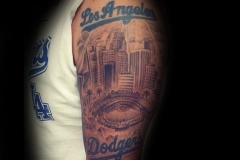 LA-Dodgers-City-and-Stadiuim-Sleeve-Tattoo