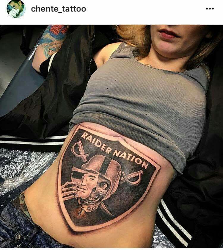 Raiders Belly Tattoo
