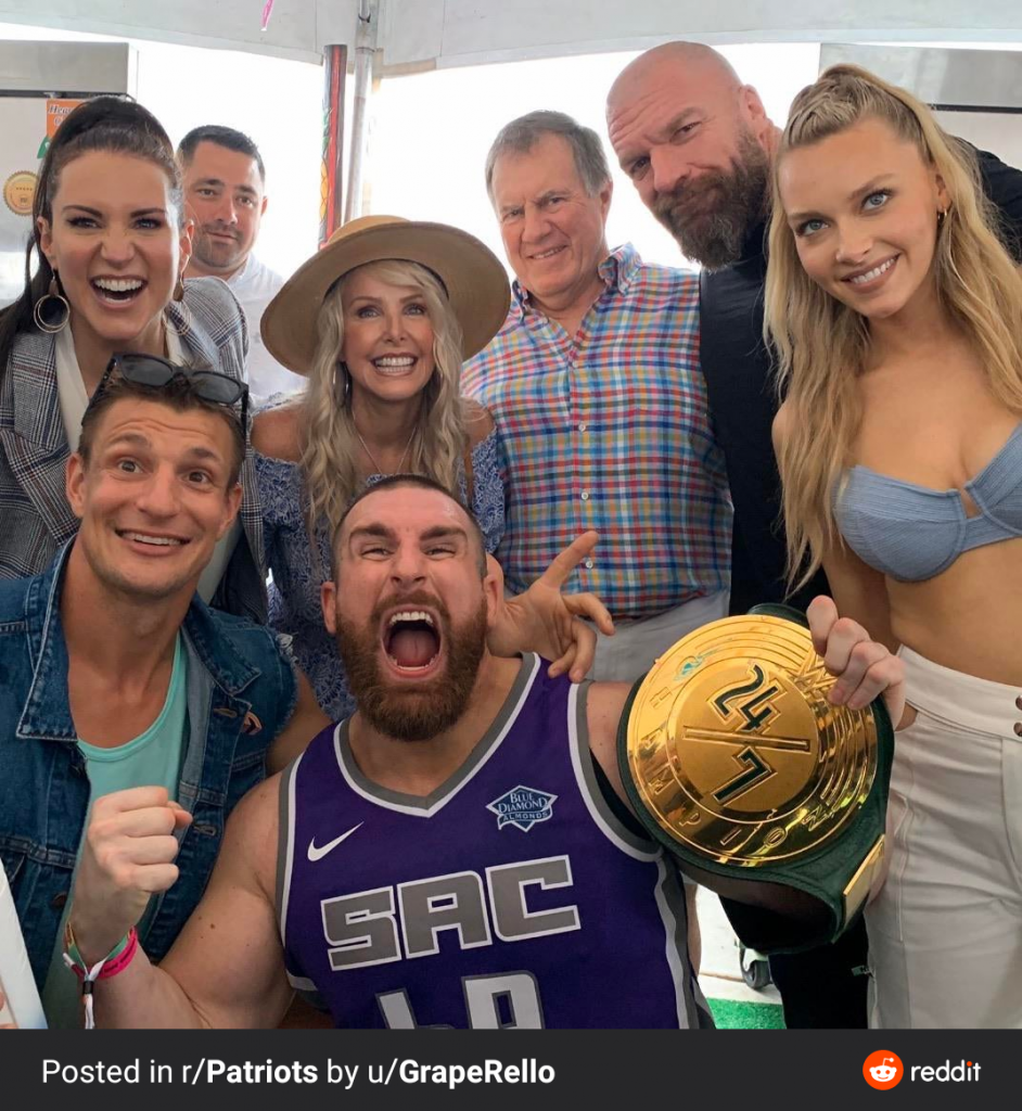 Gronk had a beach party and it gave us one of the best sports photos