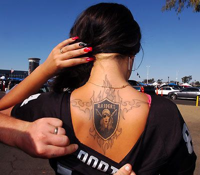 Raiders Fan Back Tattoo