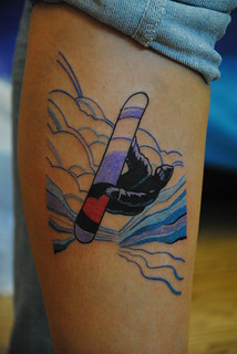 Multicolor Snowboarding Tattoo
