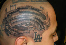 The Best LA Dodgers Tattoo Ideas 2024 Dodger Stadium Head Tattoo