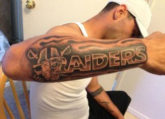 The Best Las Vegas Raiders Tattoo Ideas 2024 Raiders-Forearm-Tattoo
