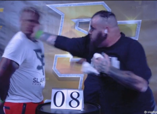 Slapfight Championship between Young James and Frank the Tank Ends With Epic Smash Young James and Frank the Tank Slapfight Championship