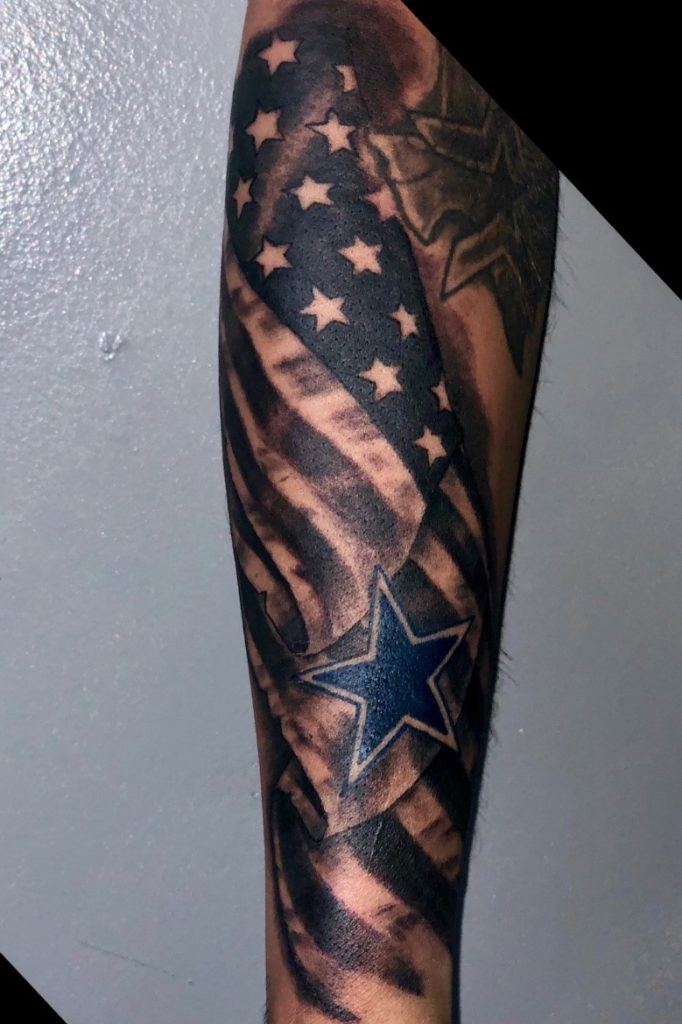Dallas Cowboys Flag Sleeve Tattoo
