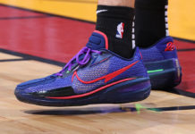 Tyler Herro Shoes 2024: What is Tyler wearing now? Tyler Herro Nike Air Zoom GT Cut Blue Void Siren Red