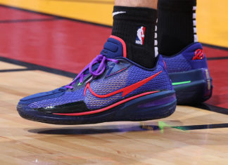 Tyler Herro Shoes 2024: What is Tyler wearing now? Tyler Herro Nike Air Zoom GT Cut Blue Void Siren Red