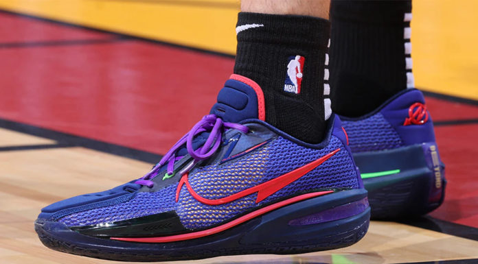 Tyler Herro Shoes 2024: What is Tyler wearing now? Tyler Herro Nike Air Zoom GT Cut Blue Void Siren Red