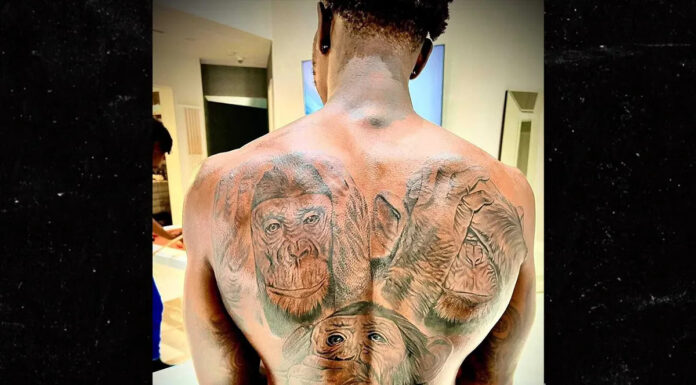Terry Rozier Latest Tattoos 2025: What is Rozier’s latest ink? Terry-Rozier-Back-Tattoo-of-Monkeys