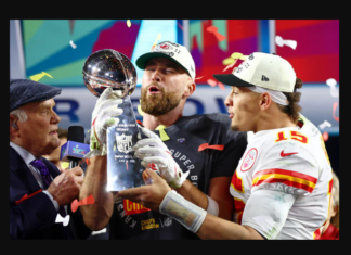 Mahomes vs. Kelce: A Super Bowl-sized Spat Over the Lombardi Trophy #ChiefsTrophyTussle Mahomes and Kelce Trophy Tussle